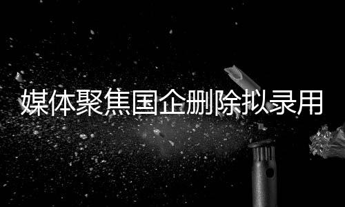 媒體聚焦國企刪除擬錄用名單，疑點(diǎn)背后的故事與期待解密的過程