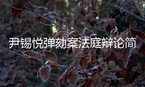 尹錫悅彈劾案法庭辯論簡短，各方辯論觀點分歧明顯