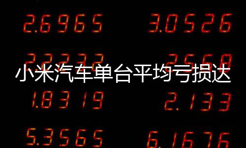 小米汽車單臺(tái)平均虧損達(dá)4.5萬(wàn)，業(yè)界分析與未來(lái)展望