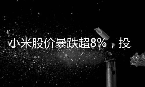 小米股價暴跌超8%，投資者關注焦點與市場分析