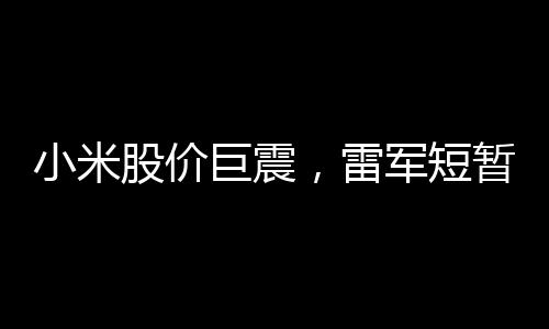 小米股價巨震，雷軍短暫登頂中國首富