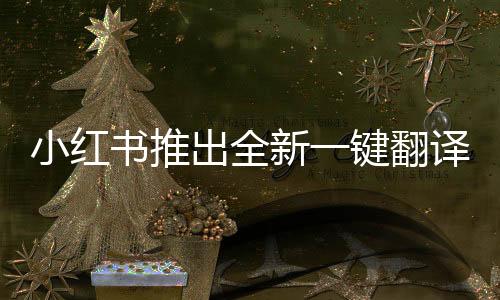 小紅書(shū)推出全新一鍵翻譯功能，助力跨文化交流