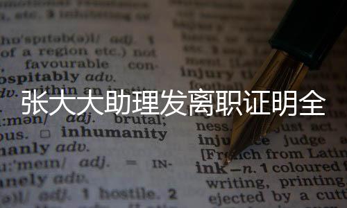 張大大助理發(fā)離職證明全文，一位職員走向新生活的重要節(jié)點