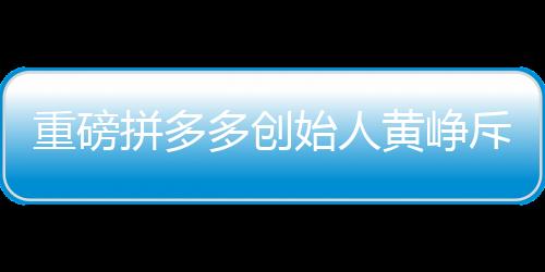 重磅拼多多創(chuàng)始人黃崢斥資4.8億豪購房產(chǎn)，再度引發(fā)市場熱議