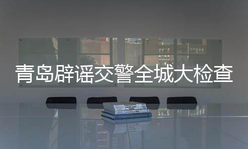 青島辟謠交警全城大檢查行動，嚴格治理交通安全而不拘留無辜