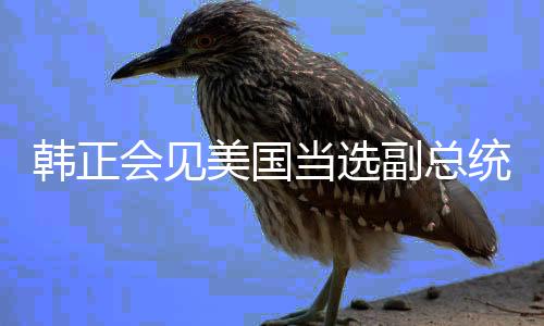 韓正會(huì)見美國當(dāng)選副總統(tǒng)萬斯，兩國未來合作展望