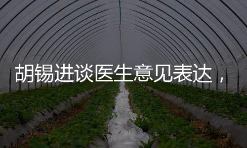 胡錫進談醫(yī)生意見表達，避免過度上綱上線