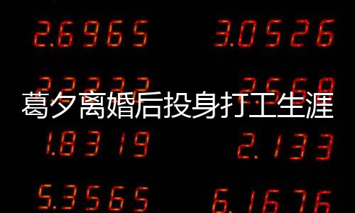 葛夕離婚后投身打工生涯，全新起點(diǎn)從零開始