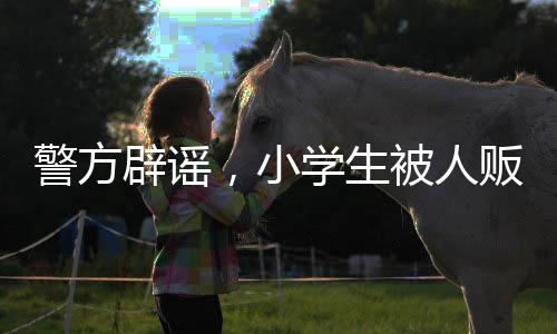 警方辟謠，小學生被人販子迷倒事件系謠言，呼吁公眾保持冷靜理智