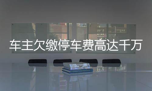 車主欠繳停車費高達千萬元？公司做出回應(yīng)