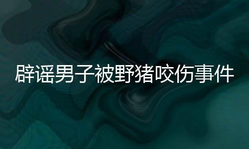 辟謠男子被野豬咬傷事件，真相揭曉，謠言止于此