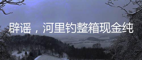 辟謠，河里釣整箱現(xiàn)金純屬虛構，警惕網(wǎng)絡謠言傳播