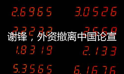 謝鋒，外資撤離中國(guó)論宣告破產(chǎn)