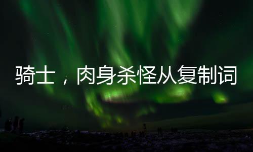 騎士，肉身殺怪從復(fù)制詞條開始