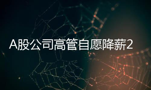 A股公司高管自愿降薪20%直至盈利，共克時(shí)艱，引領(lǐng)行業(yè)新風(fēng)尚