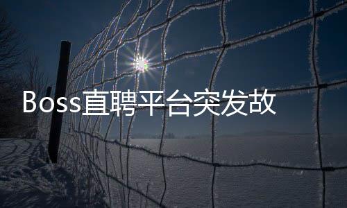 Boss直聘平臺突發(fā)故障，用戶反饋系統(tǒng)崩潰問題